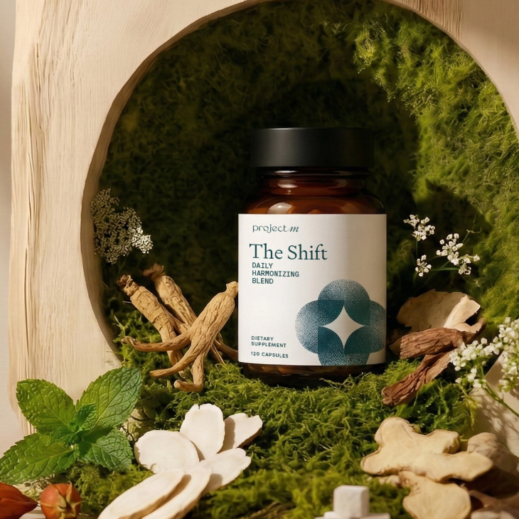 The Shift by Project M, non-hormonal herbal perimenopause supplement, 120 capsules daily harmonizing blend